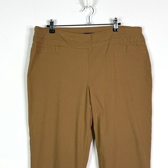 Renuar R1542 Cigarette Style Ankle Pant Brown Womens 14 Pull On Stretch Comfort - Picture 4 of 13